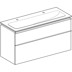 Bild von GEBERIT iCon Set Möbelwaschtisch schmaler Rand, mit Unterschrank, zwei Schubladen und Waschbeckenanschluss #502.338.01.3 - Waschtisch: weiß Korpus und Front: weiß / lackiert matt Griff: weiß / pulverbeschichtet matt