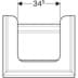 Bild von GEBERIT Citterio Unterschrank für Waschtisch, mit einer Schublade Schubladen: schwarz / Glas glänzend Korpus: Eiche graubraun / Melamin Holzstruktu 500.557.JJ.1