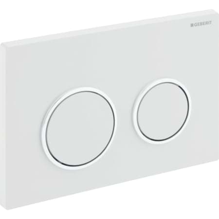 Picture of GEBERIT Kappa21 flush plate for dual flush Plate and buttons: matt chrome-plated Design rings: gloss chrome-plated #115.240.KN.1