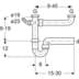 Bild von GEBERIT Rohrbogengeruchsverschluss für zwei Spülbecken, mit Winkelschlauchtülle, extralang, Abgang horizontal #152.597.11.1 - weiß-alpin