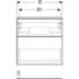 Bild von GEBERIT iCon Unterschrank für Waschtisch, mit zwei Schubladen, verkürzte Ausladung #502.308.01.3 - Korpus und Front: weiß / lackiert matt Griff: weiß / pulverbeschichtet matt