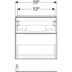Bild von GEBERIT iCon Unterschrank für Waschtisch, mit zwei Schubladen, verkürzte Ausladung #502.307.01.2 - Korpus und Front: weiß / lackiert hochglänzend Griff: hoch-glanzverchromt
