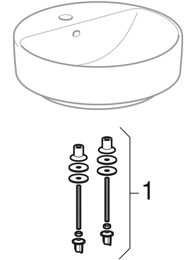 Bild von GEBERIT VariForm Aufsatzwaschtisch elliptisch, mit Hahnlochbank #500.778.01.2 - weiß