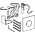 GEBERIT pisuvar sifon kumandası, elektronik sifon kumandalı, şebeke işletimli, tip 10 Kapak plakası: beyaz Tasarım halkası: mat krom kaplama #116.025.KL.1 resmi