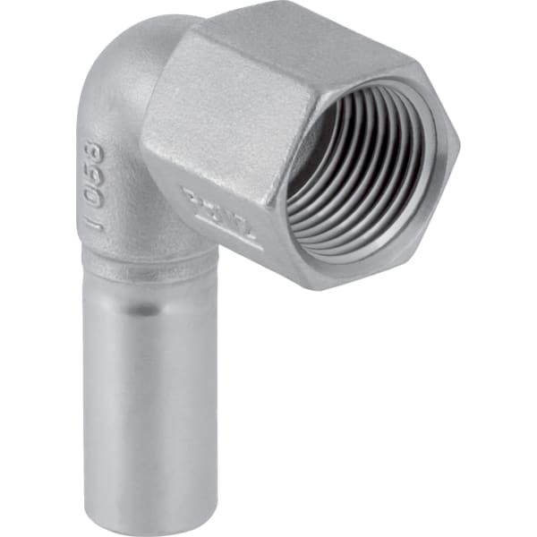 GEBERIT Mapress Edelstahl Übergangswinkel 90° mit Innengewinde und Einschubende #33203