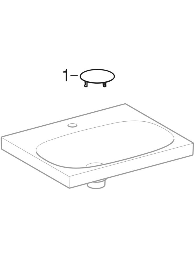 Bild von GEBERIT Acanto Waschtisch mit Überlauf verdeckt, Ablagefläche und Ablaufkappe #500.630.01.8 - weiß / KeraTect