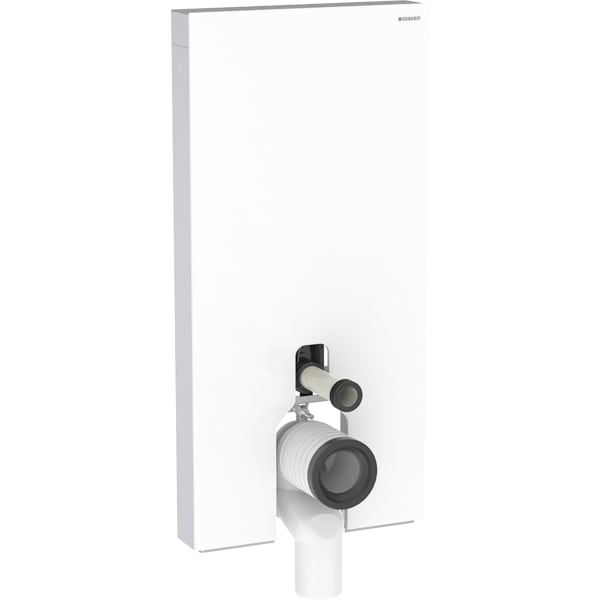 GEBERIT Monolith Plus Sanitärmodul für Stand-WC, 101 cm, Frontverkleidung aus Glas #131.203.SI.7 - Frontverkleidung: Glas weiß Seitenverkleidung: Aluminium