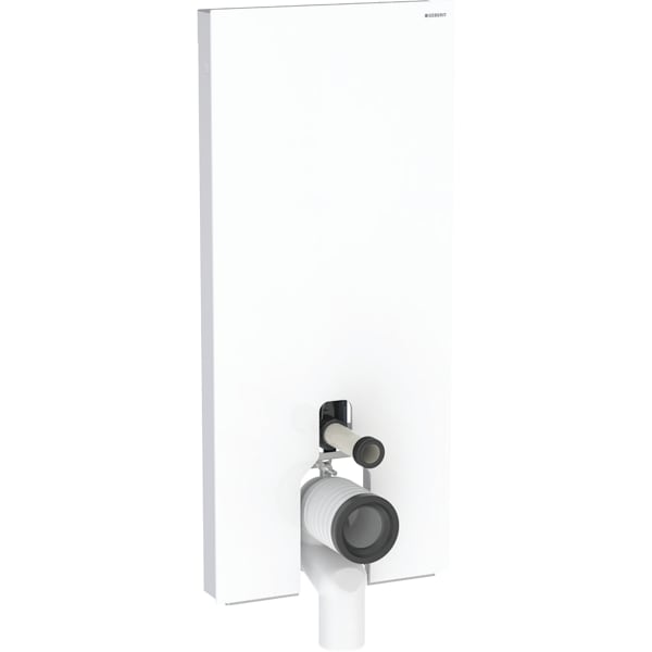 GEBERIT Monolith Plus Sanitärmodul für Stand-WC, 114 cm, Frontverkleidung aus Glas #131.233.SI.7 - Frontverkleidung: Glas weiß Seitenverkleidung: Aluminium