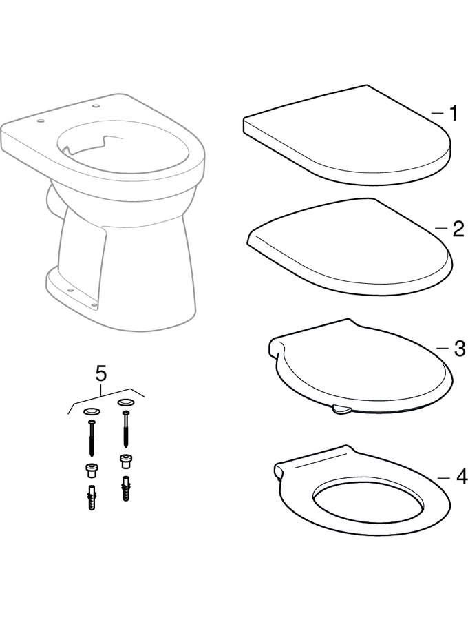 Picture of GEBERIT Renova floor-standing WC, horizontal flush, Rimfree #501.984.00.1 - white