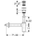 Bild von GEBERIT Waschbeckenablauf mit Siphon, Außenventilstopfen mit Druckbetätigung, Abgang horizontal #151.021.21.1 - hochglanz-verchromt