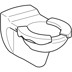 Bild von GEBERIT Bambini Wand-WC für Kinder, Tiefspüler, mit Sitzauflagen #201710000 - WC-Keramik: weiß Sitzauflage: karminrot