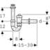 Bild von GEBERIT Rohrbogengeruchsverschluss für Waschbecken, absperrbar, mit Rückflussverhinderung, Abgang horizontal #152.861.11.1 - weiß-alpin