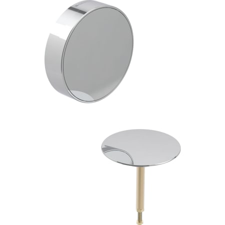 Picture of GEBERIT Split ready-to-fit set, d52, for bathtub drain with turn handle Cover plate: white Design ring: gloss chrome-plated #150.300.KJ.1