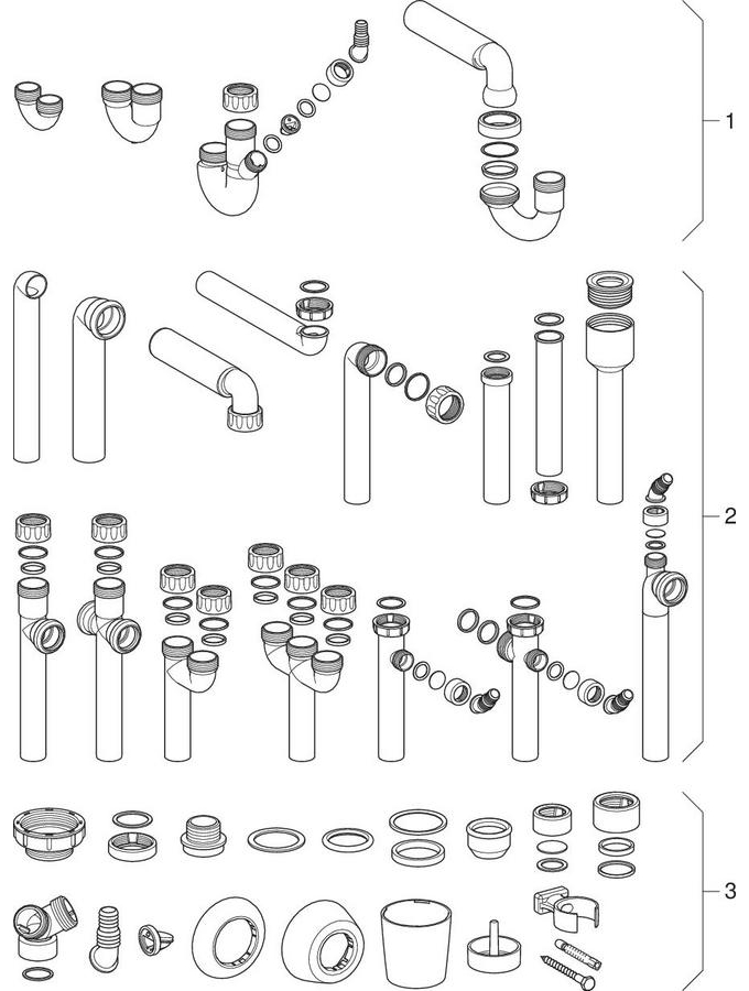 Bild von GEBERIT Rohrbogengeruchsverschluss für Spülbecken, mit Winkelschlauchtülle, Abgang vertikal #152.556.11.1 - weiß-alpin