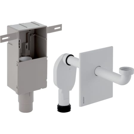 Picture of GEBERIT flush-mounted odour trap set for washbasin, horizontal outlet #151.120.21.1 - high-gloss chrome-plated