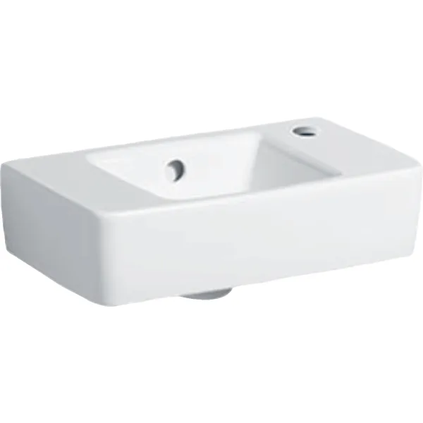 GEBERIT Renova Compact el durulama lavabosu kısa projeksiyon, raflı beyaz / KeraTect #272140600 resmi