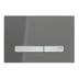 Bild von GEBERIT Sigma50 Betätigungsplatte für 2-Mengen-Spülung, Metallfarbe verchromt #115.788.JL.2 - Grundplatte und Tasten: verchromt Deckplatte: sand-grau