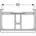 Bild von GEBERIT Smyle Square Unterschrank für Waschtisch, mit zwei Schubladen Korpus und Front: weiß / lackiert hochglänzend Griff: weiß / pulverbeschichtet matt 500.352.00.1