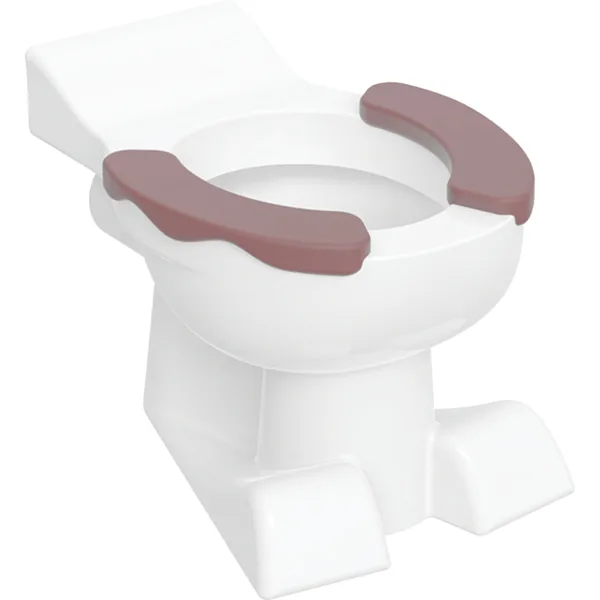 Picture of GEBERIT Bambini floor-standing WC for children, washdown, lion paw design, with seat pads Ceramic body: white Seat pad: carmine red #Y212010000