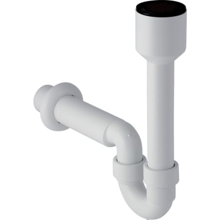 Picture of GEBERIT pipe bend odour trap for sinks, with wall rosette, horizontal outlet #152.701.11.1 - white-alpine
