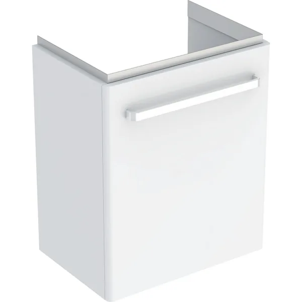 Picture of GEBERIT Renova Compact vanity unit for washbasin, with one door #862060000 - Body: white / matt lacquered Front: white / high-gloss lacquered