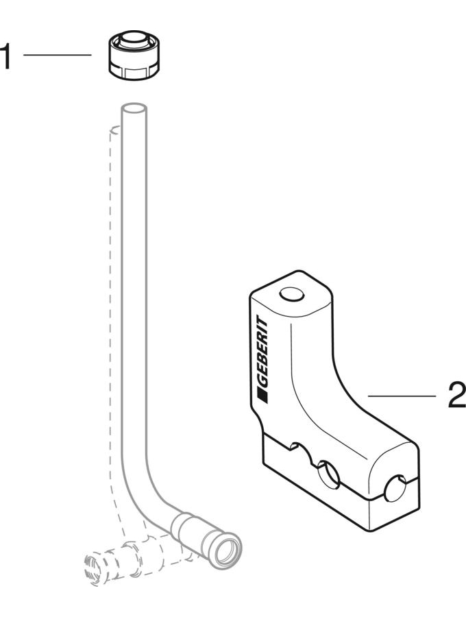εικόνα του GEBERIT Mapress metal pipe connector T-piece with insulation box and union connector for Euro cone #63127
