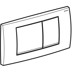 Bild von GEBERIT Twinline30 Betätigungsplatte für 2-Mengen-Spülung #115.899.KN.1 - Platte und Tasten: mattverchromt Designstreifen: hochglanz-verchromt