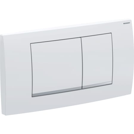 Picture of GEBERIT Twinline30 flush plate for dual flush Plate and buttons: matt chrome-plated Design stripes: gloss chrome-plated #115.899.KN.1