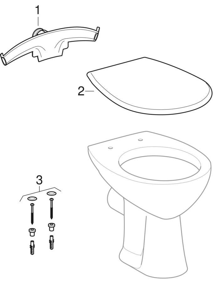 Bild von GEBERIT Renova Stand-WC Flachspüler, Abgang vertikal #201011000 - weiß