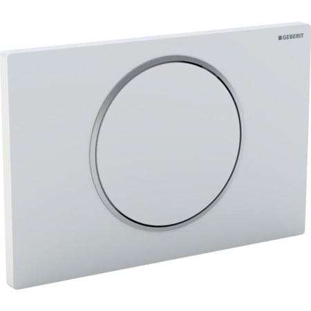Picture of GEBERIT Sigma10 flush plate for stop-and-go flush Plate and button: gloss chrome-plated Design ring: matt chrome-plated #115.758.KH.5