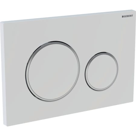 Picture of GEBERIT Sigma20 flush plate for dual flush Plate and buttons: gloss chrome-plated Design rings: matt chrome-plated #115.882.KH.1