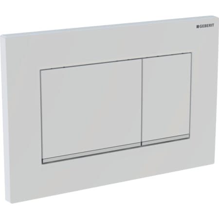 Picture of GEBERIT Sigma30 flush plate for dual flush Plate and buttons: white matt coated, easy-to-clean coated Design stripes: white #115.883.01.1