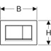 Bild von GEBERIT Sigma30 Betätigungsplatte für 2-Mengen-Spülung #115.883.KH.1 - Platte und Tasten: hochglanz-verchromt Designstreifen: mattverchromt