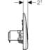 Bild von GEBERIT Urinalsteuerung mit pneumatischer Spülauslösung, Betätigungsplatte aus Kunststoff #115.820.46.5 - mattverchromt