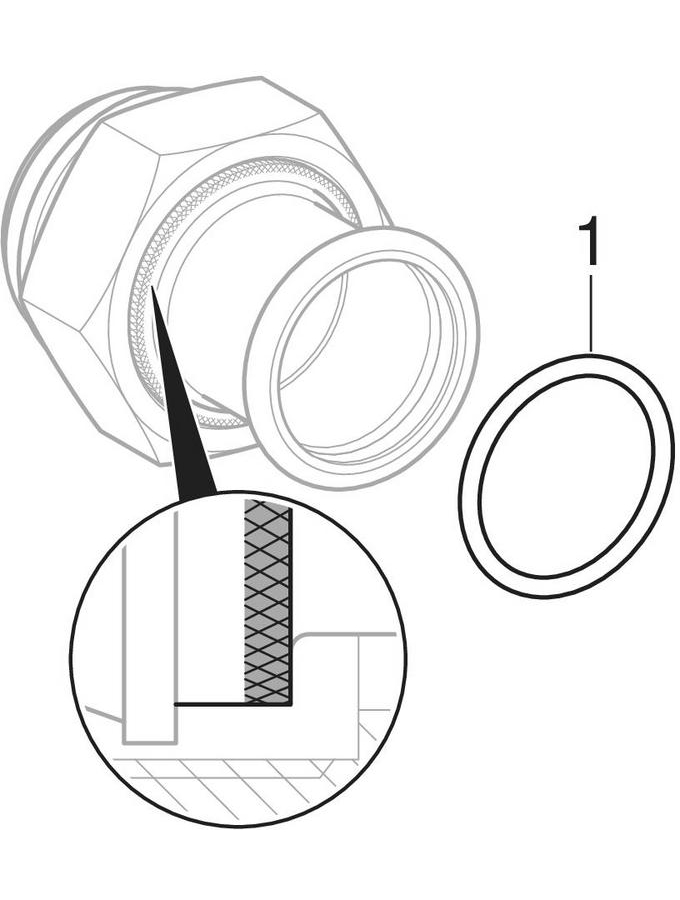 GEBERIT Mapress Paslanmaz Çelik adaptör, CrNi çelik rakor somunu ile (gaz) #34161 resmi