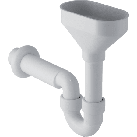 Picture of GEBERIT pipe bend odour trap for appliances, with oval inlet funnel #152.393.11.1 - white-alpine