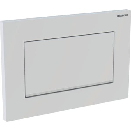 Picture of GEBERIT Sigma30 flush plate for stop-and-go flush, screwable Plate and button: black matt coated, easy-to-clean coated Design stripes: gloss chrome-plated #115.893.14.1