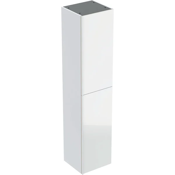 Picture of GEBERIT Acanto tall cabinet with two doors Body: high-gloss coated / white Doors: white / shiny glass #500.619.01.2