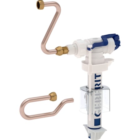 Picture of GEBERIT type 380 filling valve water connection lateral, 3/8", brass nipple #243.136.00.1