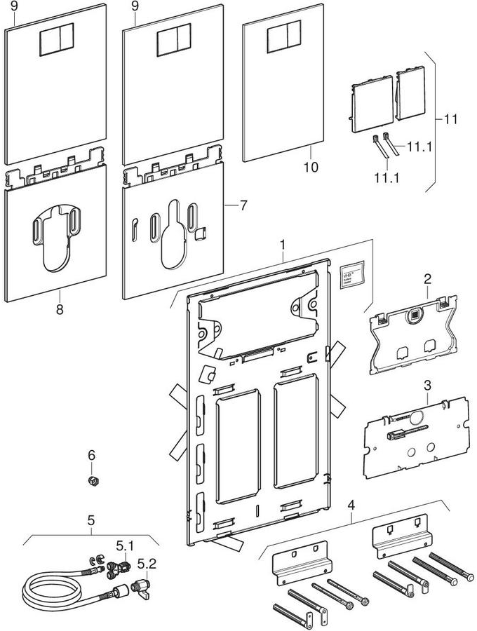 GEBERIT AquaClean komple WC sistemi için tasarım plakası beyaz / cam #115.328.SI.1 resmi