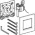 Bild von GEBERIT Urinalsteuerung mit pneumatischer Spülauslösung, Typ 30 Betätigungsplatte #116.017.KK.1 - Platte und Taste: weiß Designstreifen: vergoldet
