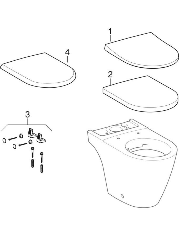Bild von GEBERIT iCon Stand-WC für AP-Spülkasten aufgesetzt, Tiefspüler, geschlossene Form, Rimfree #200460600 - weiß / KeraTect