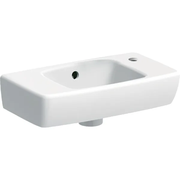 GEBERIT Renova Compact el durulama lavabosu kısa projeksiyon, raflı beyaz #501.730.01.1 resmi