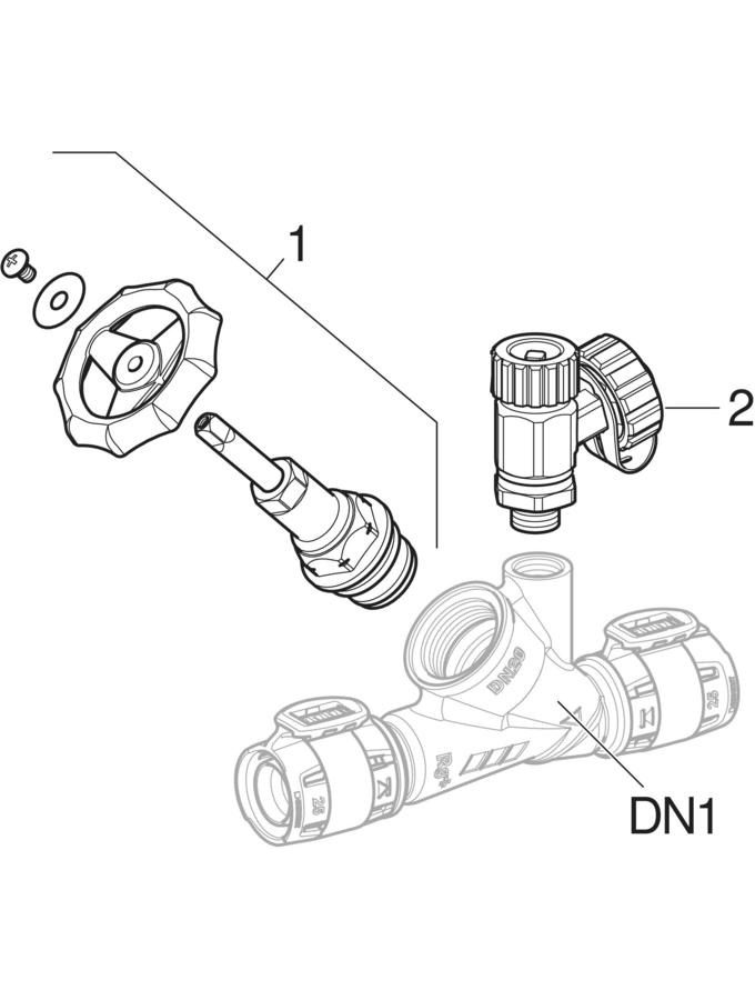 Bild von GEBERIT FlowFit Schrägsitz-Absperrventil #619.831.00.1