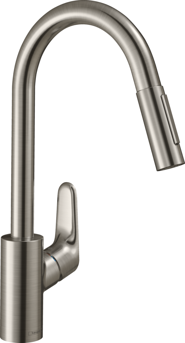 Picture of HANSGROHE Focus M41 Single lever kitchen mixer 240, pull-out spray, 2jet, sBox #73880800 - Stainless Steel Finish