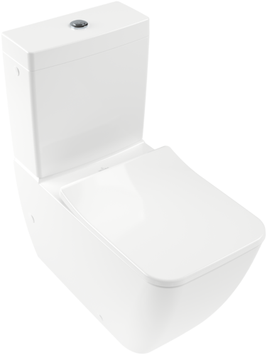 Picture of VILLEROY BOCH Venticello Washdown toilet for close-coupled WC-suite, rimless, floor-standing, White Alpin CeramicPlus #4612R0R1