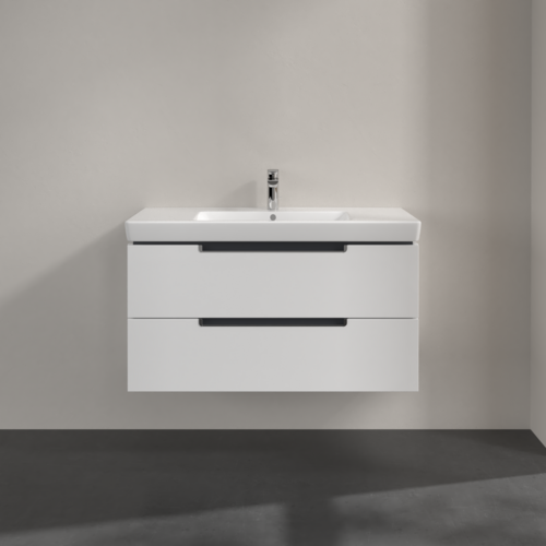 Bild von VILLEROY BOCH Subway 2.0 Waschbeckenunterschrank, 2 Auszüge, 987 x 520 x 449 mm, Glossy White A69710DH