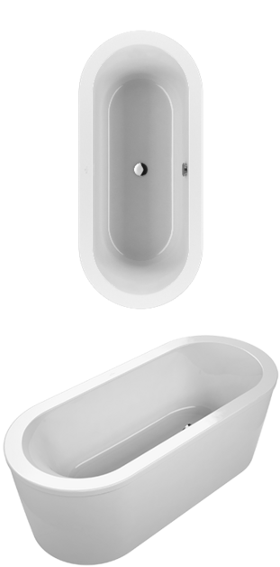 Зображення з  VILLEROY BOCH Loop & Friends freestanding bathtub OVAL, 1800 x 800 mm, white alpine #UBA180LFO7PDV-01