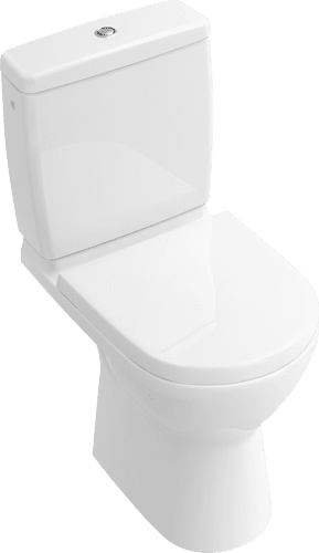 Bild von VILLEROY BOCH O.novo Tiefspül-WC Compact spülrandlos für Kombination, bodenstehend, Weiß Alpin 5689R001