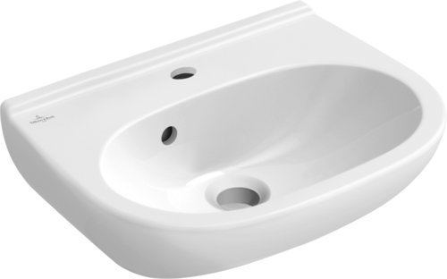 Зображення з  VILLEROY BOCH O.novo Compact wash hand basin, 450 x 350 x 170 mm, white Alpine CeramicPlus, with overflow #536045R1